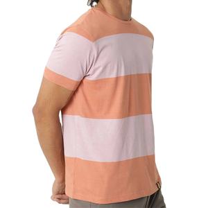 Camiseta de Manga Corta Casual para Hombre, Personalizada OEM, 240 g/m², a Rayas, Combinación de Colores, 100% Algodón, Ecológica, Transpirable, Corte Holgado - Product Image 1
