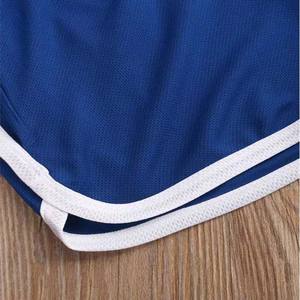 กางเกงขาสั้นผู้ชายผ้าโพลีเอสเตอร์เอวสูงแบบผูกเชือกสไตล์ลำลองชุดกีฬาฤดูร้อนสีตัดกัน - Product Image 5