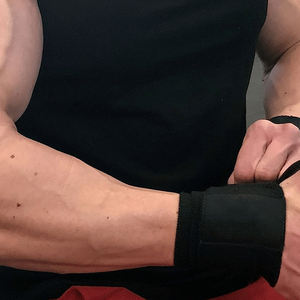 High Quality <b>Nylon</b> Elastic Gym Sports Wrist Wrap Custom Logo Powerlifting & Deadlift Support Thumb Hole for Summer Use Children - Product Image 5