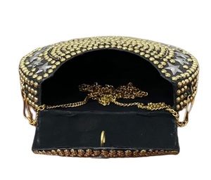 Trendy <b>Vintage</b> Bohemian Silver Metal Evening Designer <b>Clutch</b> Handmade Luxury Indian Metallic Brass Mosaic Hand <b>Bag</b> Lady Style - Product Image 2