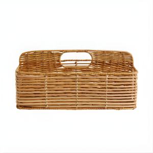 Cesta de Mimbre 2 en 1 para Condimentos y Maceta Colgante, Organizador Versátil de Cubiertos con Asa, Ecológico - Product Image 3