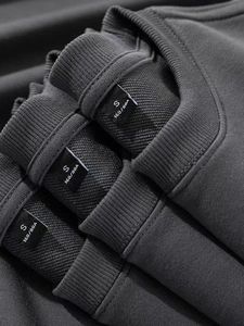 Sudadera con capucha de color sólido de 350 g/m² para hombre, gris oscuro, otoño, talla grande, cuello redondo, unisex - Product Image 2