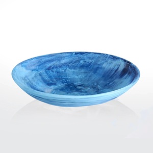 Ensaladera de fruta de resina redonda azul cielo cuenco de servicio hecho a mano de alta calidad ecológico moderno tamaño grande para fiestas - Product Image 4
