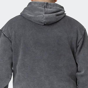 Sudadera con Capucha Impermeable y Transpirable de Felpa Francesa, 100% Algodón Grueso, 500 GSM, Lavado Ácido, Grabado en Relieve, Sólida, Personalizada ODM, Talla Grande 6XL, Venta al por Mayor - Product Image 3