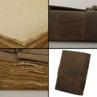 Carnet de croquis A4 en cuir vintage rétro fait main 9x7 pouces, journal à reliure agrafée, carnet à couverture souple, papier résistant à l'eau
