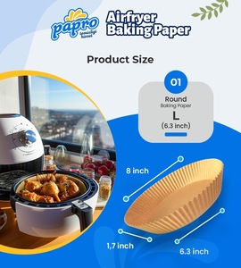 50Pcs Food Grade Raw Wood Pulp Heat-Resistant Non-Stick Parchment Paper <b>Liners</b> <b>Air</b> <b>Fryer</b> Disposable Paper <b>Liner</b> Square - Product Image 5