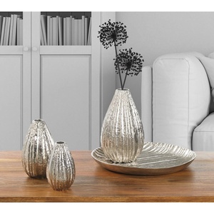 Vase à fleurs en métal au design moderne, revêtement en poudre de luxe poli miroir, décor à la maison, pots de fleurs magnifiques - Product Image 3