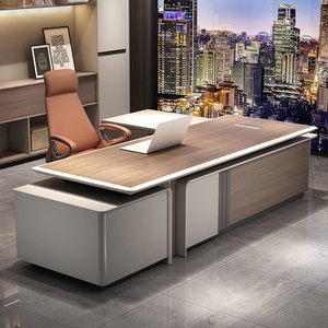 Modern L Shaped Executive <b>Desk</b> Luxury Wood Panel Manager Office Table Modular Customizable <b>Corner</b> Office Workstation Furniture - Product Image 4