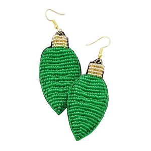Premium artisanat perlé broderie noël ampoule boucle d'oreille avec des bijoux de haute qualité mignon Style fantaisie à la mode de l'inde - Product Image 1
