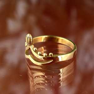 Bague en laiton au design tendance, style bohème, pour femmes, plaquée or 18 carats, motif couronne et chevron, fine, pour la vente en gros/OEM/ODM - Product Image 4