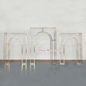 Hot Wedding Props Iron Screen Wedding Stage Layout Gold <strong>Metal</strong> <strong>Arch</strong> Welcome Area Decorative Background <strong>Frame</strong> - Product Image 4