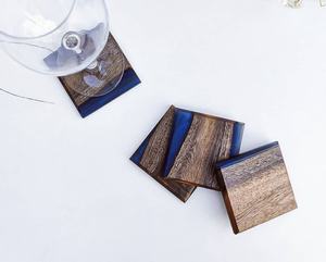 High Quality Wood <b>and</b> Resin Tea <b>Coaster</b> Wooden <b>Coaster</b> Mats <b>and</b> Pads for Table Decoration Tableware Drinking <b>Placemats</b> Epoxy - Product Image 2