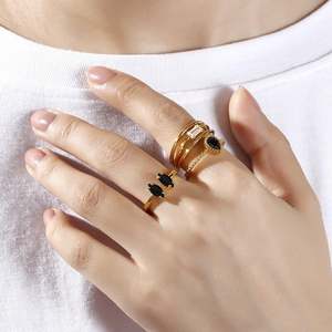แหวนเปิดประดับเพชรทรงมาร์คีส์เคลือบทองคำสีกุหลาบสองเม็ดจาก Jeulia - Product Image 5
