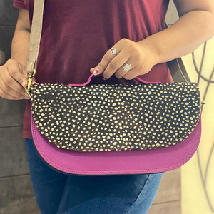 Nouveau Style cuir recyclé couleur trapu sac à bandoulière haute qualité imprimé Animal fourrure cuir sac à main multicolore femmes sac à bandoulière - Product Image 4