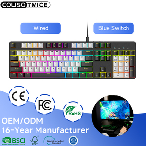 <span class=keywords><strong>Clavier</strong></span> de jeu à 104 touches avec interrupteurs rouges, clic <span class=keywords><strong>silencieux</strong></span>, anti-ghosting, ergonomique, pour joueur, bureau, ordinateur portable, <span class=keywords><strong>clavier</strong></span> mécanique filaire - Product Image 1