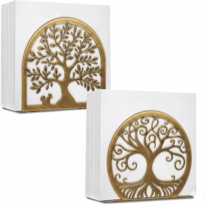 Servilletero de Metal de Hierro con Diseño Único, Acabado Antiguo en Cobre para Decoración de Mesa de Hogar y Bodas, Servilleteros con Forma de Mariposa - Product Image 3