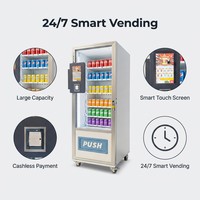 Ouruoxi Groothandel Op Maat Gemaakte Vendingautomaat Zwarte Kleur QR-Code Zelfbedieningsautomaat voor Snacks en Dranken