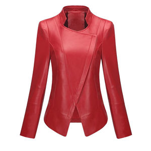 High Street Fashion Custom Geniun Chaqueta de cuero de piel de oveja para mujer Chaqueta de cuero de tamaño personalizado - Product Image 3
