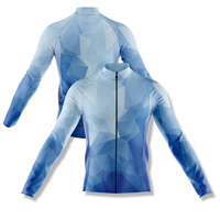 Maillot de cyclisme d'hiver léger pour homme, manches longues, logo personnalisé, antibactérien, séchage rapide, 100% polyester, 320g
