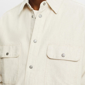 แจ็คเก็ตบอมเบอร์ทรงหลวมสไตล์ไฮสตรีทสำหรับผู้ชาย ผ้าทวิลล์คอตตอนทอแบบสั่งทำ ดีไซน์ใหม่สำหรับฤดูหนาว ระบายอากาศได้ดี เป็นมิตรกับสิ่งแวดล้อม - Product Image 5