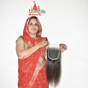 Extensions de cheveux humains vierges 6*6 HD Closure Temple vietnamiennes pour femmes, couleur noire naturelle, sans traitement, style ondulé - Product Image 2