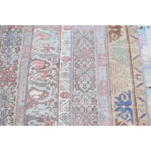 Tapis turc 2,9x8,2 pi (89x250 cm), tapis en laine vintage bleu à bordures - Product Image 4