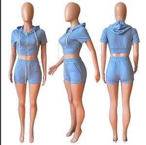 Nuevo Conjunto de Dos Piezas de Yoga para Mujer, Top Corto con Cierre y Cordón, Transpirable, Ecológico, 100% Poliéster, Colores Personalizados - Product Image 1