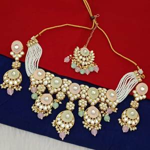 Haute qualité Bollywood Kundan fête porter collier ensemble pour femmes plaqué or tour de cou fournisseur indien fait en laiton Durable dos - Product Image 1