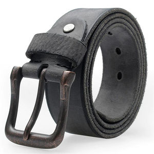 Ceinture décontractée en cuir véritable réversible solide pour hommes, couleur unique, haute qualité, imperméable, écologique, boucle en acier rotative tendance - Product Image 3