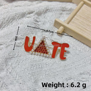 Broches DSTJMAC personalizados Delta Jackson (MS) Alumnae Chapter Members Delta Symbols Pearl Broche Pin Joyería - Product Image 6