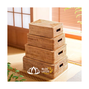 Panier en rotin fabriqué à la main, solution de stockage légère et élégante adaptée au marché en ligne de l'emballage en vrac et à l'approvisionnement OEM - Product Image 1