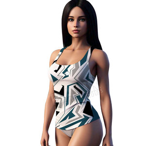 Camiseta sin Mangas para Mujer, Elegante, con Logotipo Tejido en la Parte Delantera, Transpirable y Cómoda, Corte Ajustado, para Uso en Interiores y Exteriores - Product Image 2