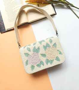 Chic Embroidery Beaded Purse with Sling Strap Handcrafted Cross-Stitching & <b>Needlework</b> - Product Image 4
