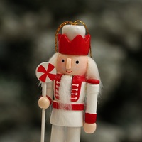 2025 Offre Spéciale Noël Casse-Noisette En Bois Ensemble 5pcs Classique Rouge et Blanc Casse-Noisette Décoration De Fête De Noël