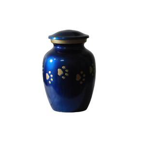 โกศอะลูมิเนียมสำหรับงานศพสัตว์เลี้ยงพร้อมอุ้งเท้าพิมพ์สีทองและสีน้ำเงินโกศโลหะสำเร็จรูปสำหรับขี้เถ้ามนุษย์ - Product Image 6