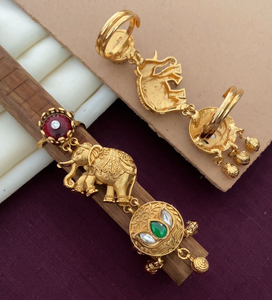 Anillo Tradicional Indio, Diseño Único de Última Colección, Ideal para Bodas y Ocasiones Festivas, Hermoso Diseño Intrincado de Elefante - Product Image 2