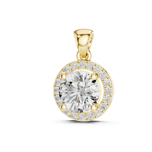 Colgante de Oro Rosa de 14K con Diamante Redondo Cultivado en Laboratorio, Colección de Joyería Minimalista para Mujer, Elegante y de Lujo, Certificado, Regalo Ideal - Product Image 2