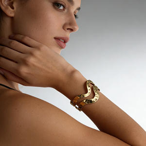 Bracelet jonc vintage en acier inoxydable, unisexe, poli, bijou de poignet pour anniversaire, couleur or ou argent - Product Image 3