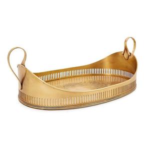 Bandeja de servicio de desayuno de latón dorado con patas para decoración del hogar bandeja de servicio de comida de restaurante de Metal de alta calidad para platos de vajilla - Product Image 5