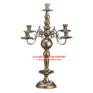 Candelabro de Metal con 3 brazos de vela, centro de mesa de lujo con recubrimiento de polvo blanco, candelabro hecho a mano para decoración de restaurante - Product Image 6