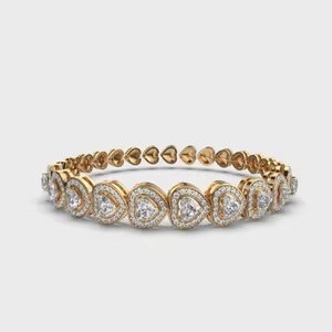 Meilleure vente Bracelet tennis élégant et luxueux en forme de cœur en forme de Moissanite avec diamant rond pour femme - Product Image 1