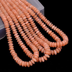 AAA + melocotón piedra lunar 6mm-8mm disco platillo neumático cuentas facetadas piedra lunar Natural piedras preciosas semipreciosas cuentas de corte alemán para joyería - Product Image 3