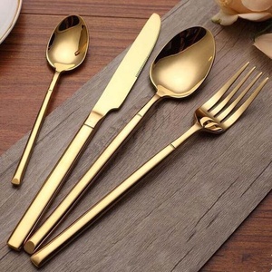 ชุดเครื่องใช้บนโต๊ะอาหารขัดเงาเครื่องเงินชุดมีด้ามจับเลเซอร์ทำด้วยมือทำด้วยมือทำจากทองเหลืองของขวัญสำหรับงานแต่งงานงานปาร์ตี้ - Product Image 2