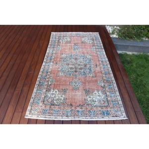 Tapis turc vintage 3,7x6,6 pi (113x200 cm), tapis oriental rouge - Product Image 1