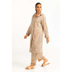 Conjunto Casual de Dos Piezas para Mujer, Estampado Peach Lawn, Primavera/Verano, Talla XS/XS, para Oficina - Product Image 2