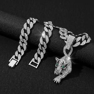 Collier pendentif clavicule glacé pour homme et femme 20 "Chaîne à maillons cubains Perceuse complète Moissanite Pierre Lunette Réglage Rappeur Hip-Hop - Product Image 6