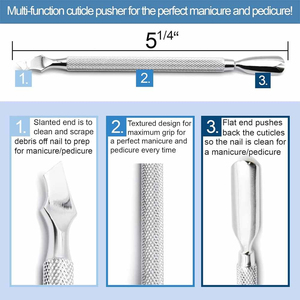 Wholesale Price High Quality Custom Logo Stainless Steel Double-Use <b>Cuticle</b> <b>Pusher</b> OEM Private Label Reusable <b>Nail</b> Care Tool - Product Image 5