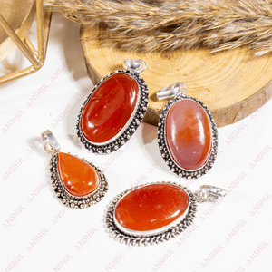 Pendentif Cabochon en Cornaline Vendu dans le Monde Entier – Cristaux de Guérison Premium pour la Méditation, Bijoux et Tenues de Soirée à Prix de Gros - Product Image 2