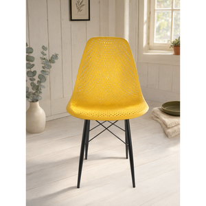 NEWBELLA Chaise de salle à manger en plastique saphir jaune, ergonomique et légère, pour cuisine, salle à manger et bureau, fabriquée en Turquie, vente en gros - Product Image 3