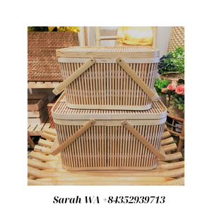 Cesta tejida vietnamita Premium para picnics, un elegante diseño de bambú para salidas de fin de semana. - Product Image 6